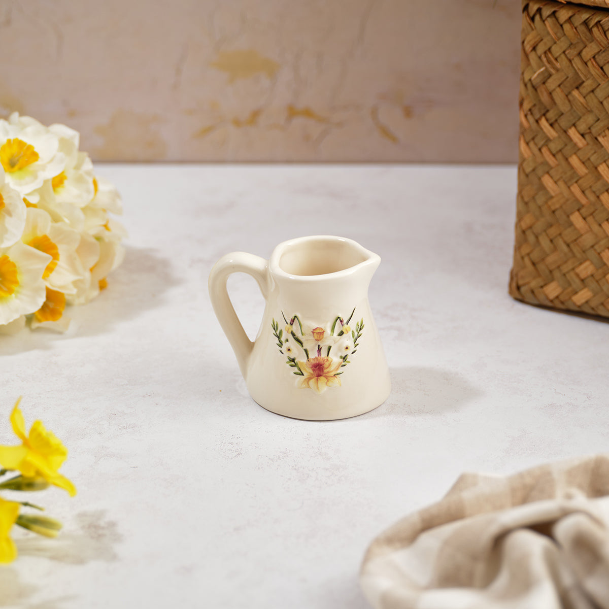 Floral Serenade Daffodil Stoneware Milk Jug