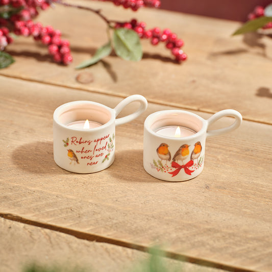 Robin Stoneware T-Light Holder Cup