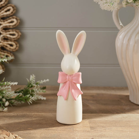 Farmhouse Standing Bunny with Pink Bow Large