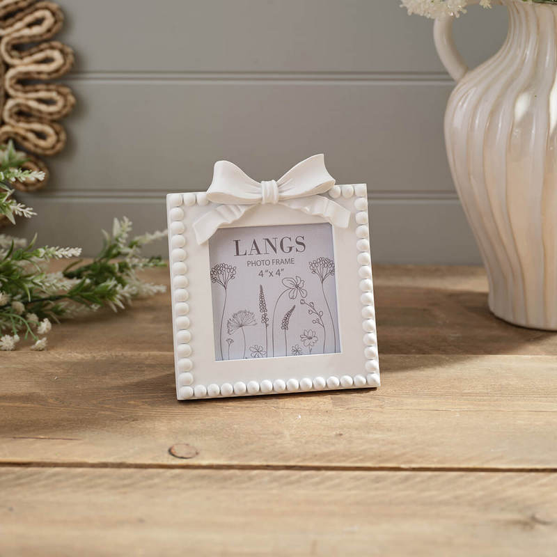 Farmhouse Bunny Bow & Beading Photo Frame 4" x 4"