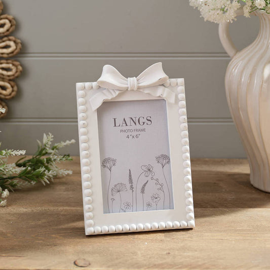 Farmhouse Bunny Bow & Beading Photo Frame 4" x 6"