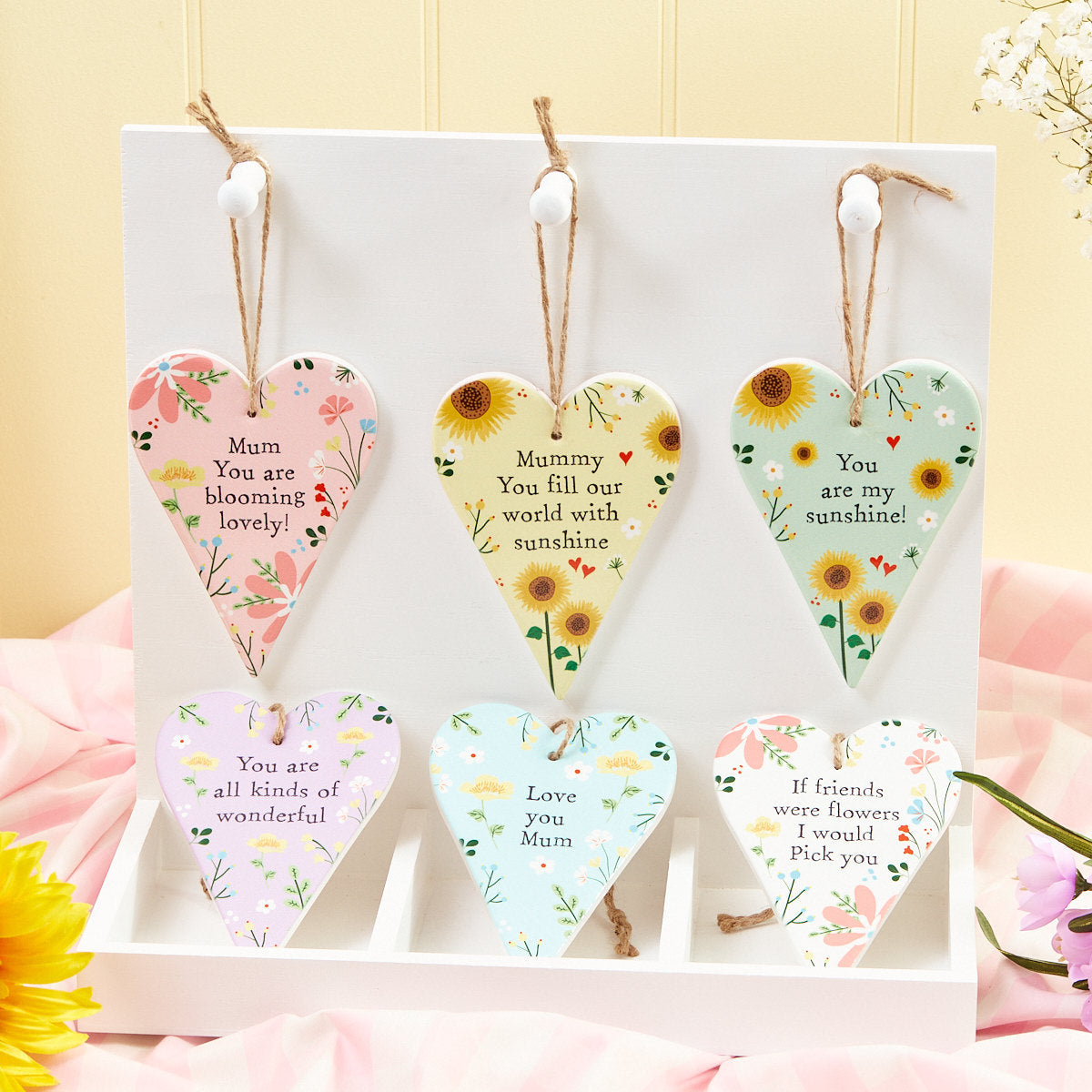 Ceramic Floral Heart Hanger