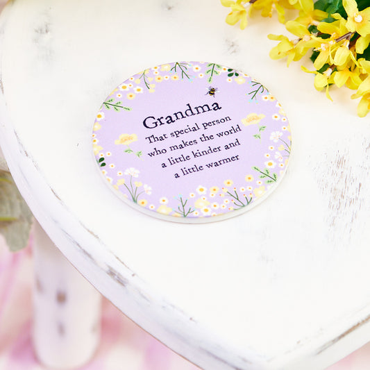 Floral Grandma Ceramic Coaster