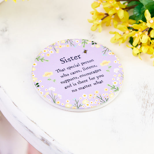 Floral Sister Ceramic Coaster