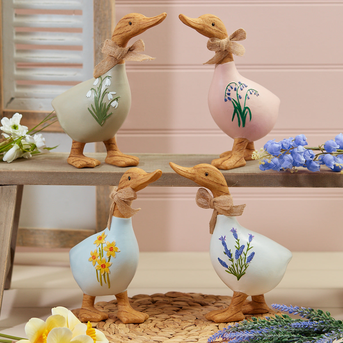 Floral Wood Effect Duck