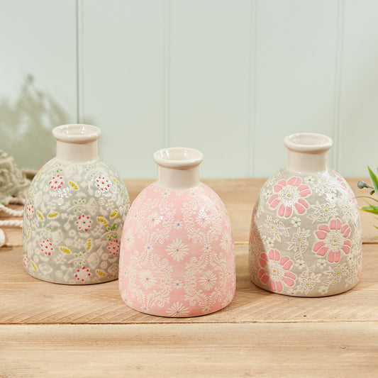 Pastel Ditsy Stoneware Vase