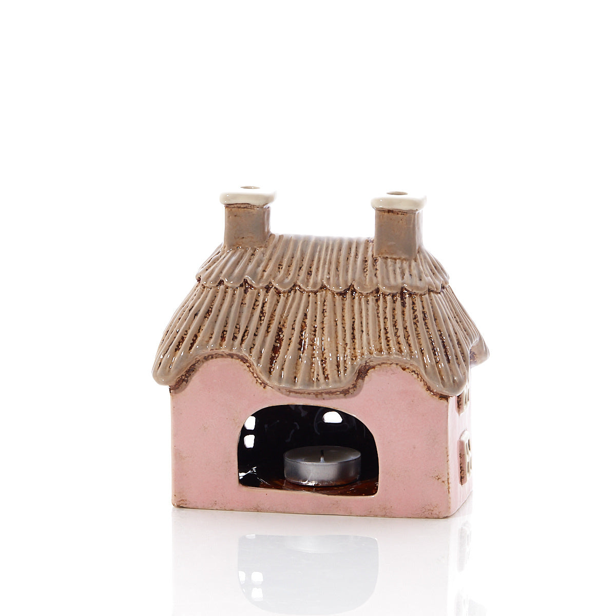 Pink Stoneware Cottage T-Light House