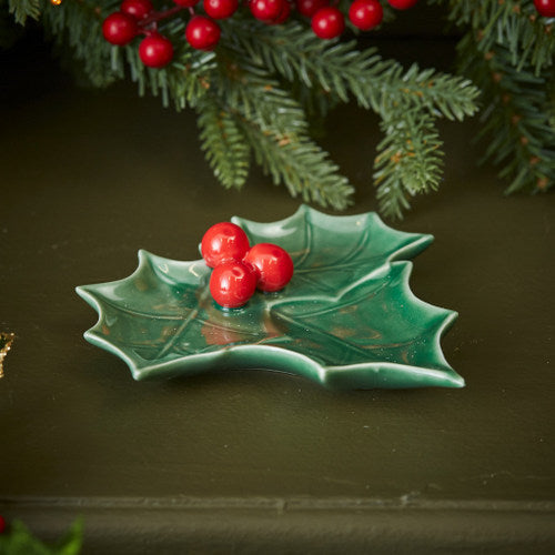 Ceramic Holly Leaf Plate