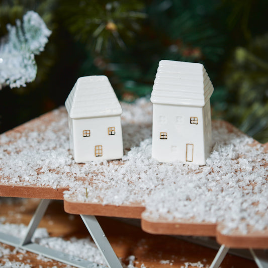 Set of 2 Ceramic Houses