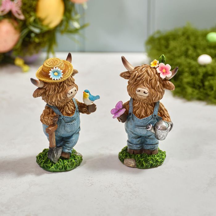 Highland Cow with Dungarees Ornament
