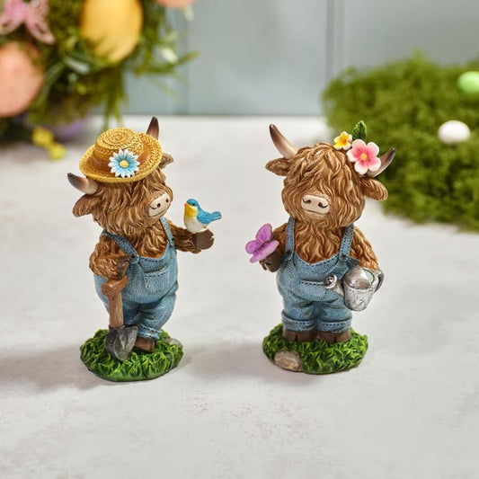Highland Cow with Dungarees Ornament