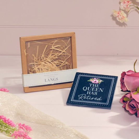 Floral Slate Retired Queen Boxed Coaster