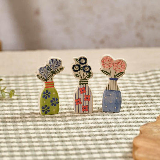 Flourish & Foliage Stoneware Flower Ornament