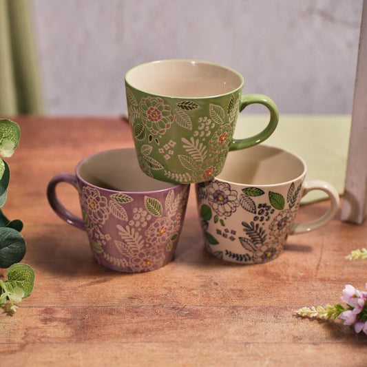 Floral Serenade Stoneware Mug