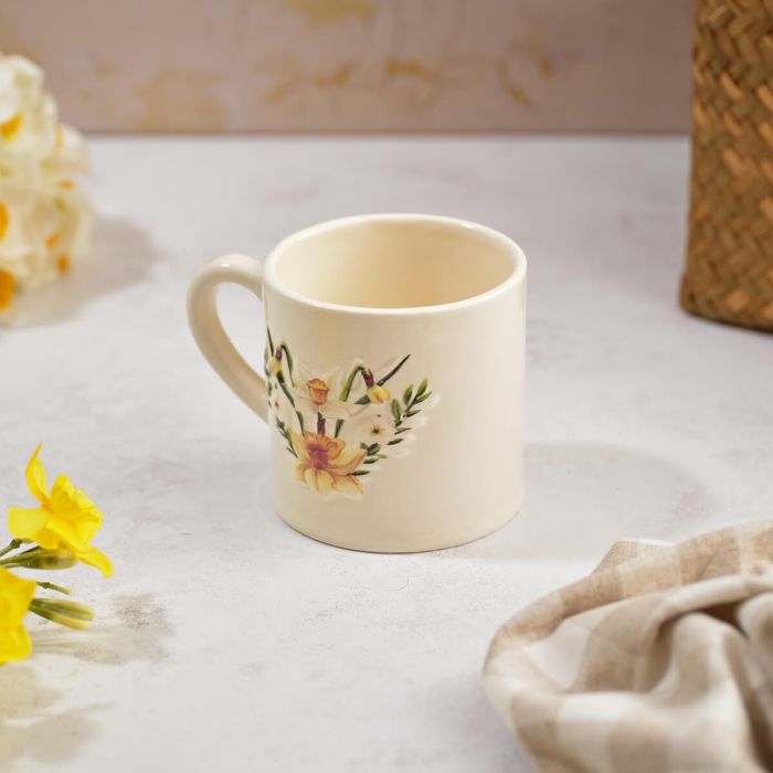 Floral Serenade Daffodil Stoneware Mug