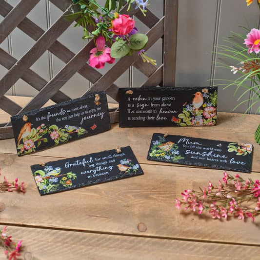 Garden Birds Slate Plaque