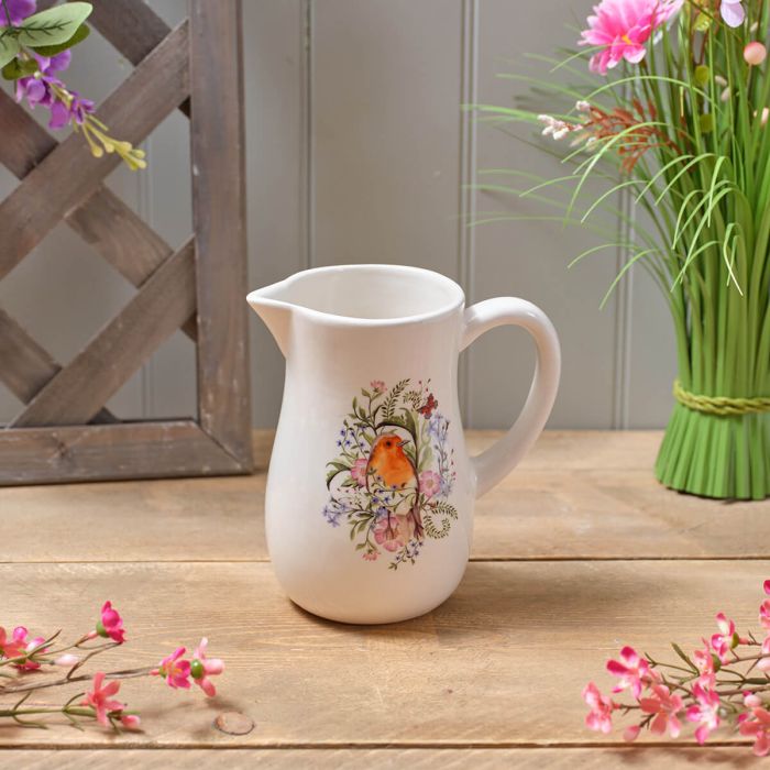 Garden Birds Floral Robin Jug