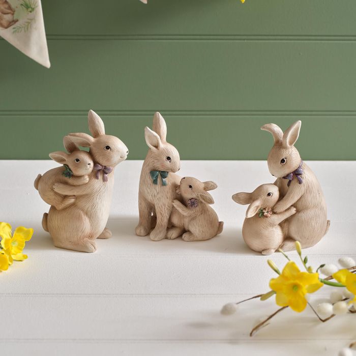 Meadow Fields Mummy & Little One Bunny Ornament