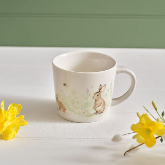 Meadow Fields Stoneware Bunny Mug