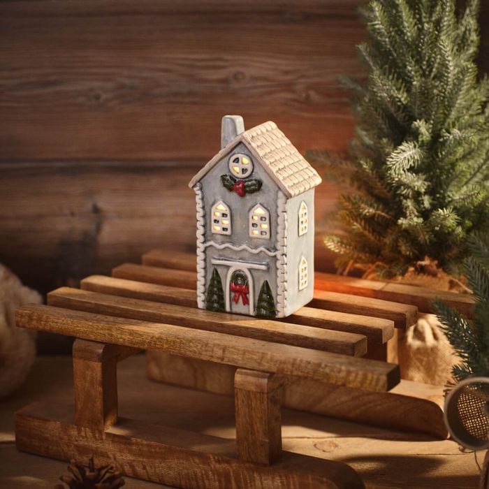 Nordic Nest Blue T-Light House Medium
