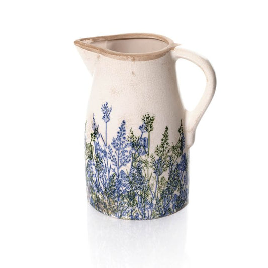 Stoneware Blue & Green Decorative Jug