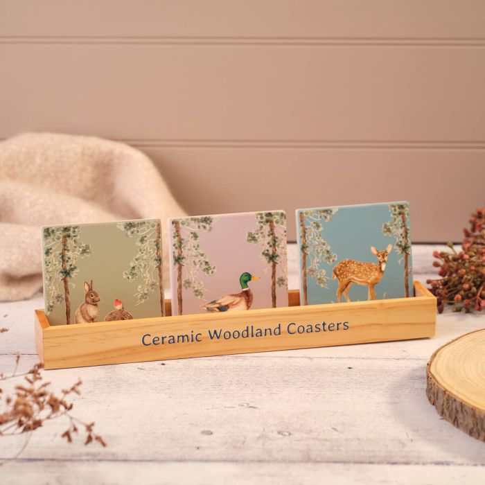 Woodland Animal Ceramic Coaster