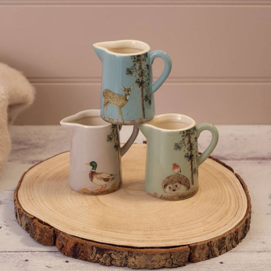 Woodland Animal Stoneware Mini Jug