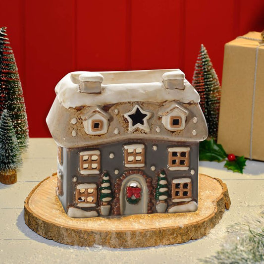 Christmas Cottage Stoneware Wax Melt Burner