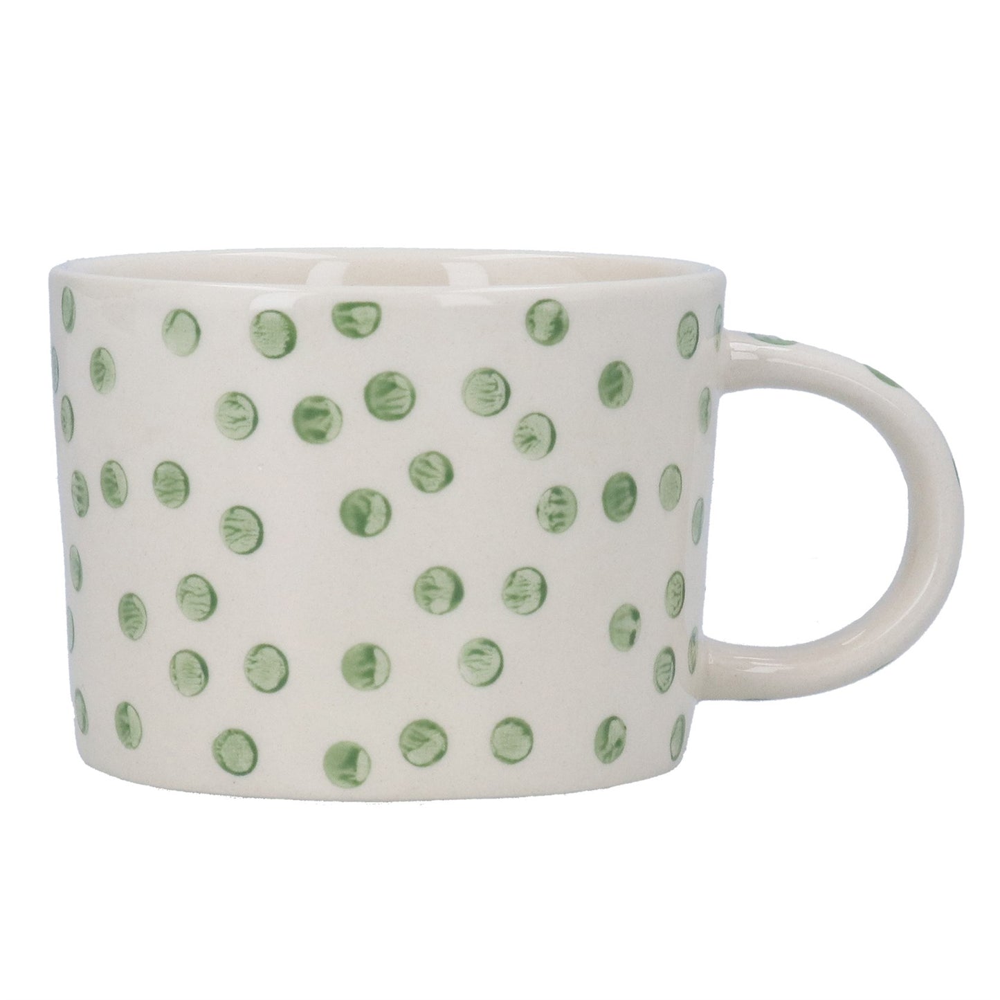 Green Dots Stoneware Mug