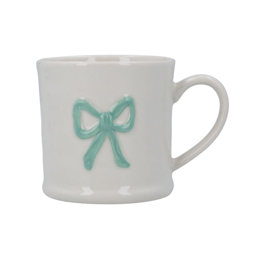 Green Bow Stoneware Mini Mug