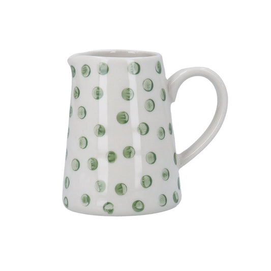 Green Dots Stoneware Mini Jug