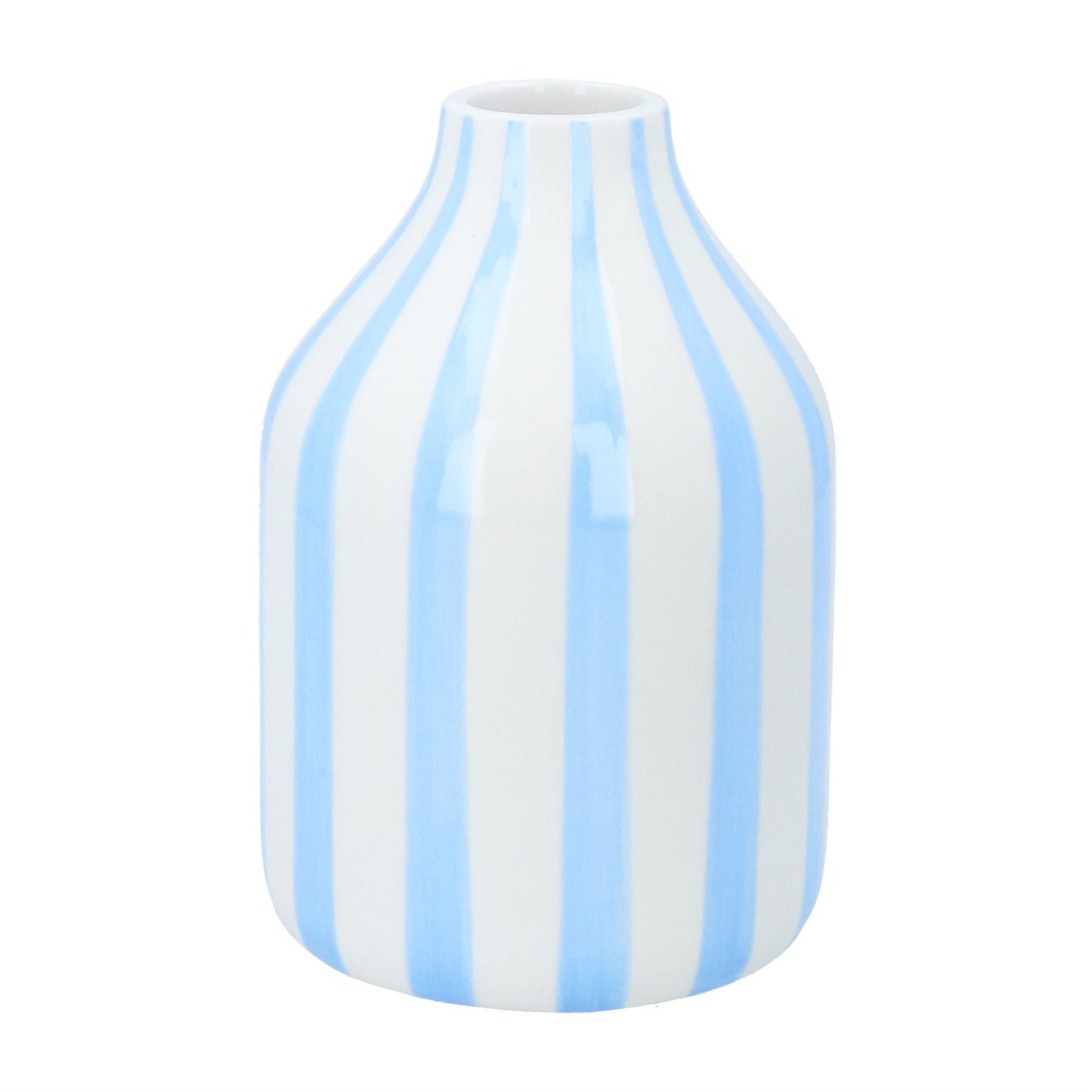 Earthenware Pale Blue Stripe Vase