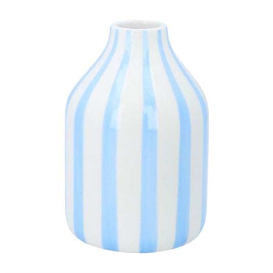 Earthenware Pale Blue Stripe Vase