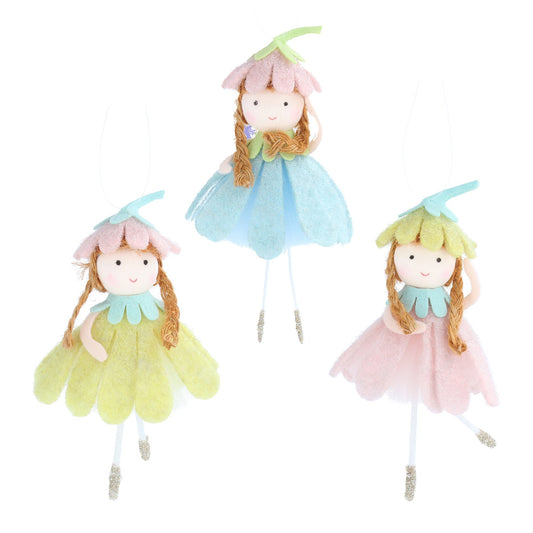 Pastel Flower Girl Hanging Decoration