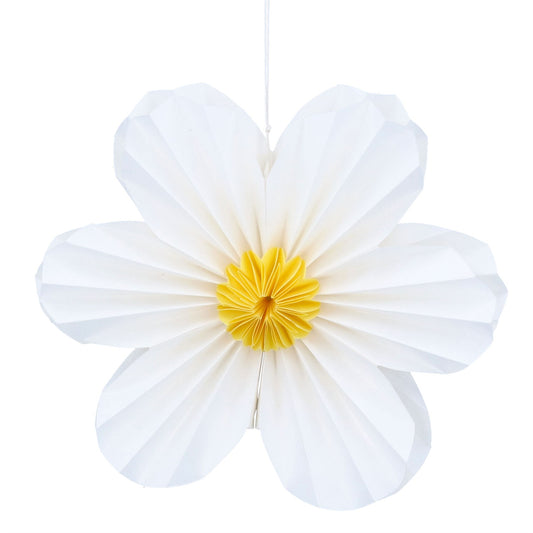 White Six Petal Paper Flower Hanging Decoration