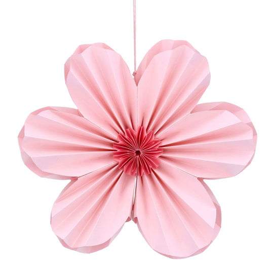 Pale Pink Six Petal Paper Flower Hanging Decoration