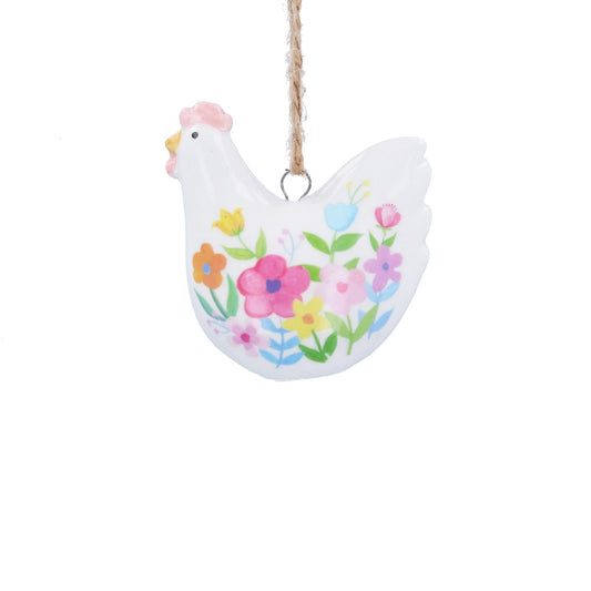 Pastel Ceramic Hanging Hen