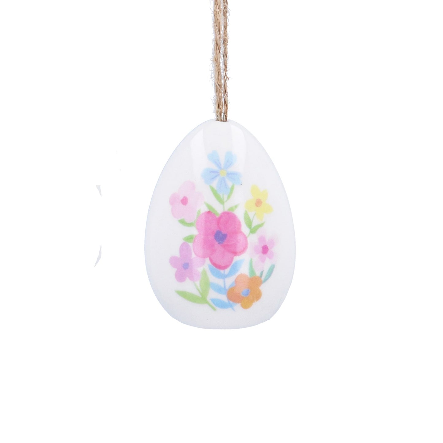 Pastel Flowers Ceramic Egg Decoration