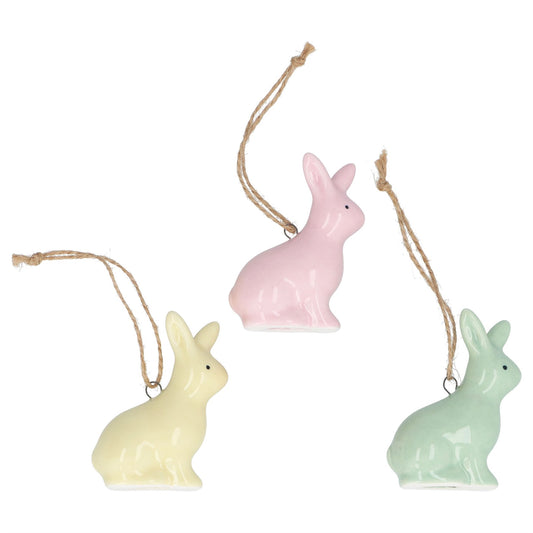 Pastel Ceramic Bunny Decoration