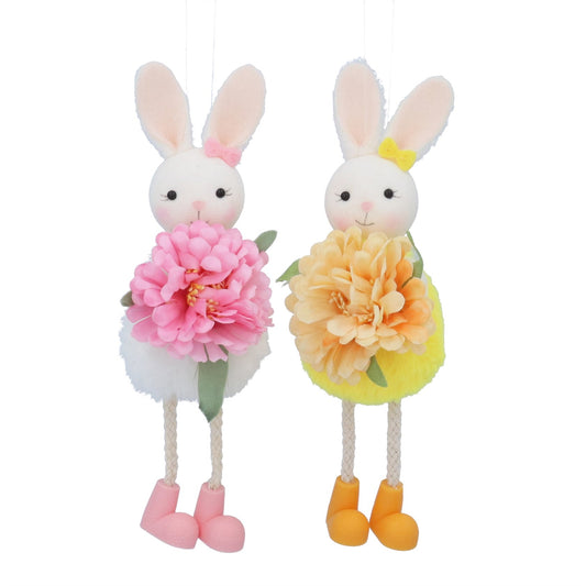 Fabric Bunny Hanger with Flower