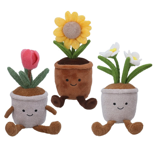 Plush Potted Flowers Shelf Sitter