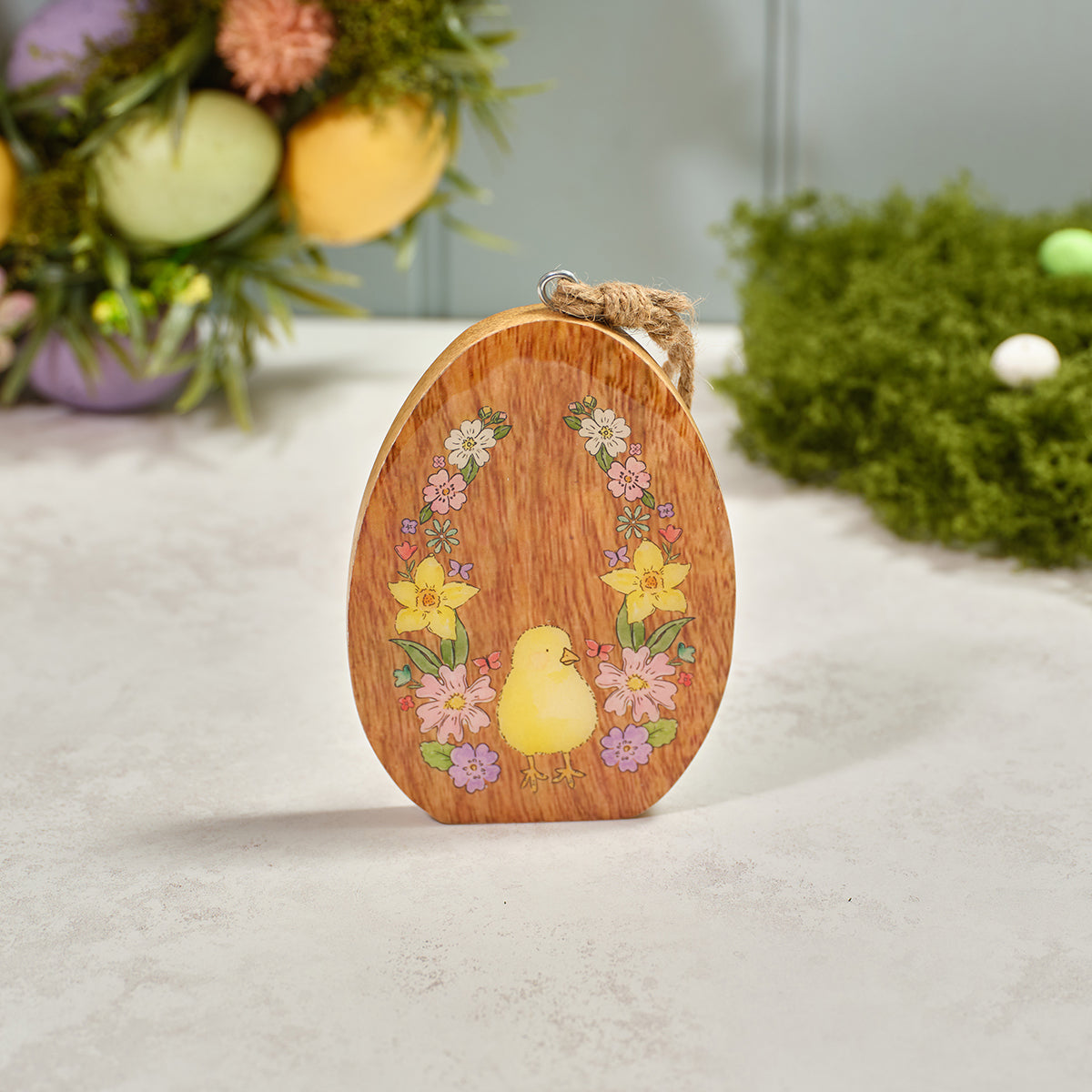 Bunny Hops Mango Wood Egg