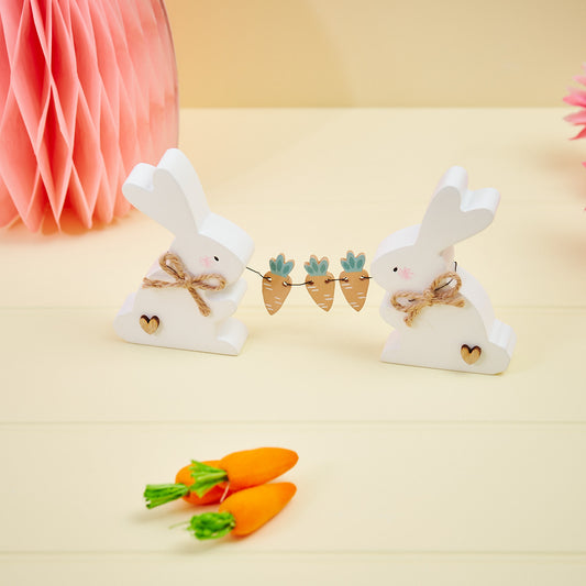 Double Bunny Block with Carrot String