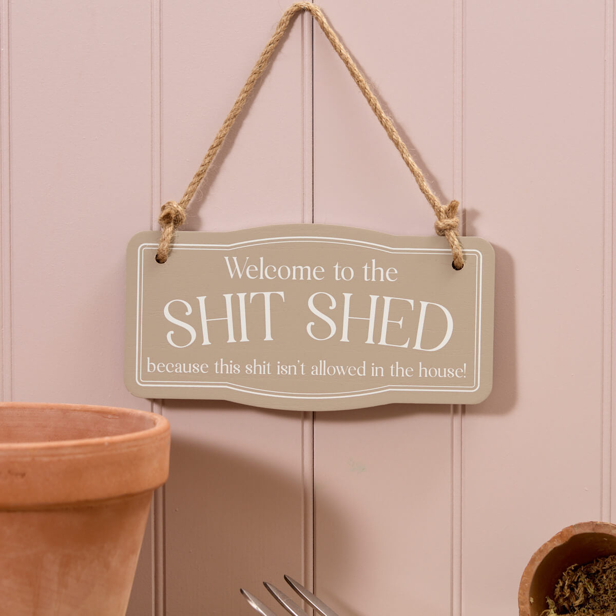 Wooden Shit Shed Plaque