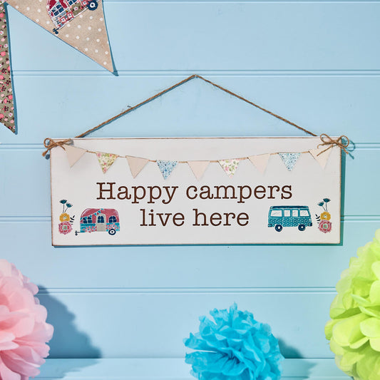 Happy Campers 3D Bunting Plaque