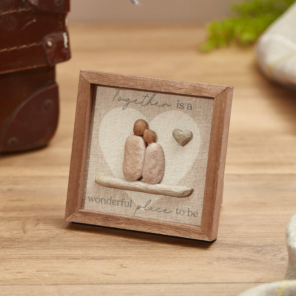 Family Together Pebble Easel Plaque