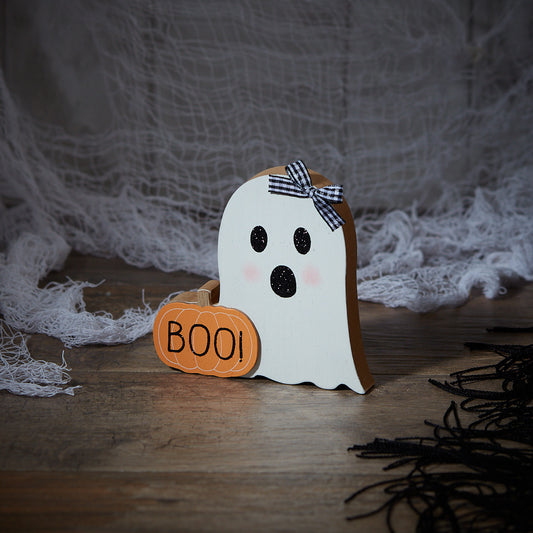 Wooden Ghost Boo Block