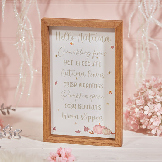 Pink Autumn Pumpkin Plaque