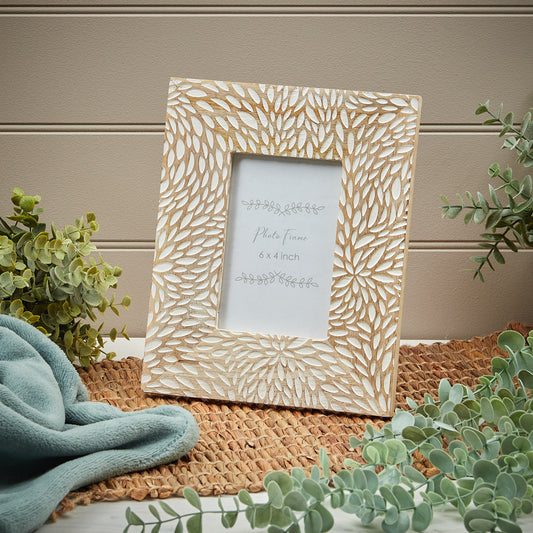 Mango Wood Leaves Photo Frame