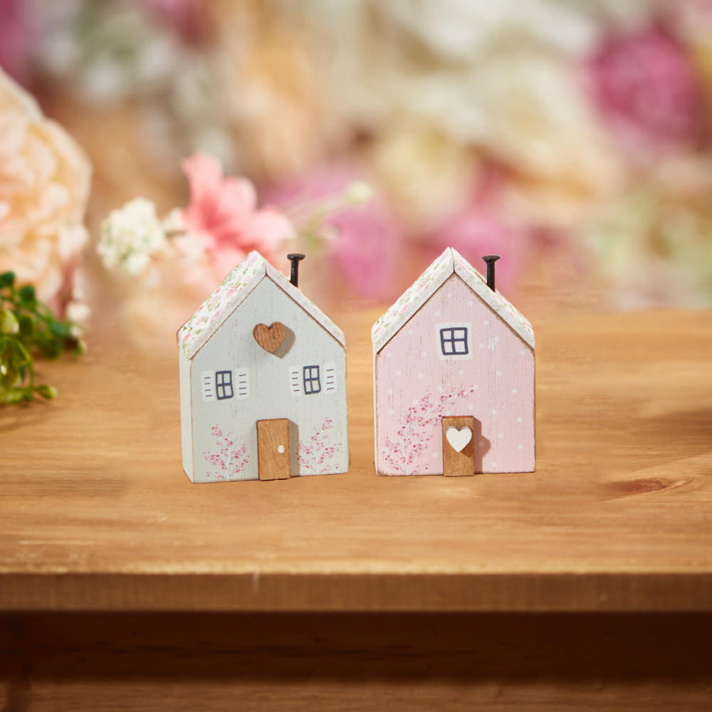 Rose Cottage Mini Wooden House Block
